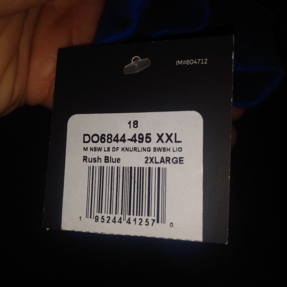 Blue Nike 2X Long Sleeve t shirt New with Tags - Picture 3 of 3